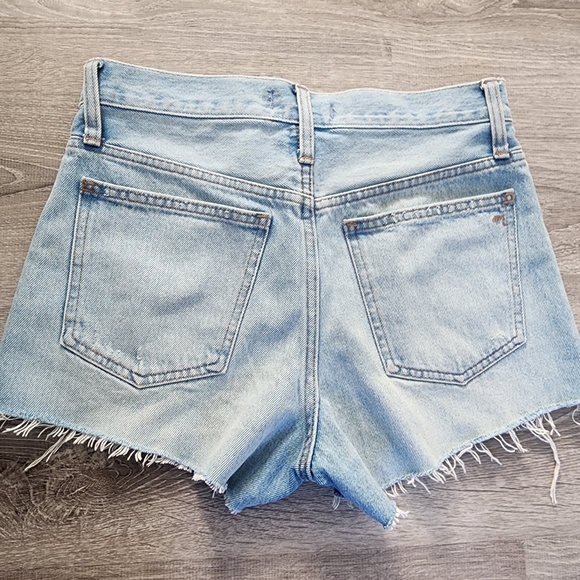 MADEWELL 100% Cotton Relaxed Denim Cutoff Button Fly Light Wash Jean Shorts 23 - Picture 11 of 13